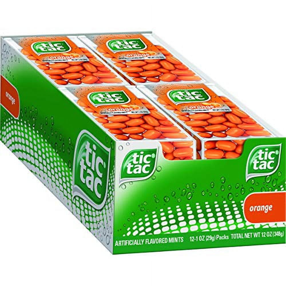 Tic Tac Fresh Breath Mints, Orange, Bulk Hard Candy Mints, 1 oz Singles