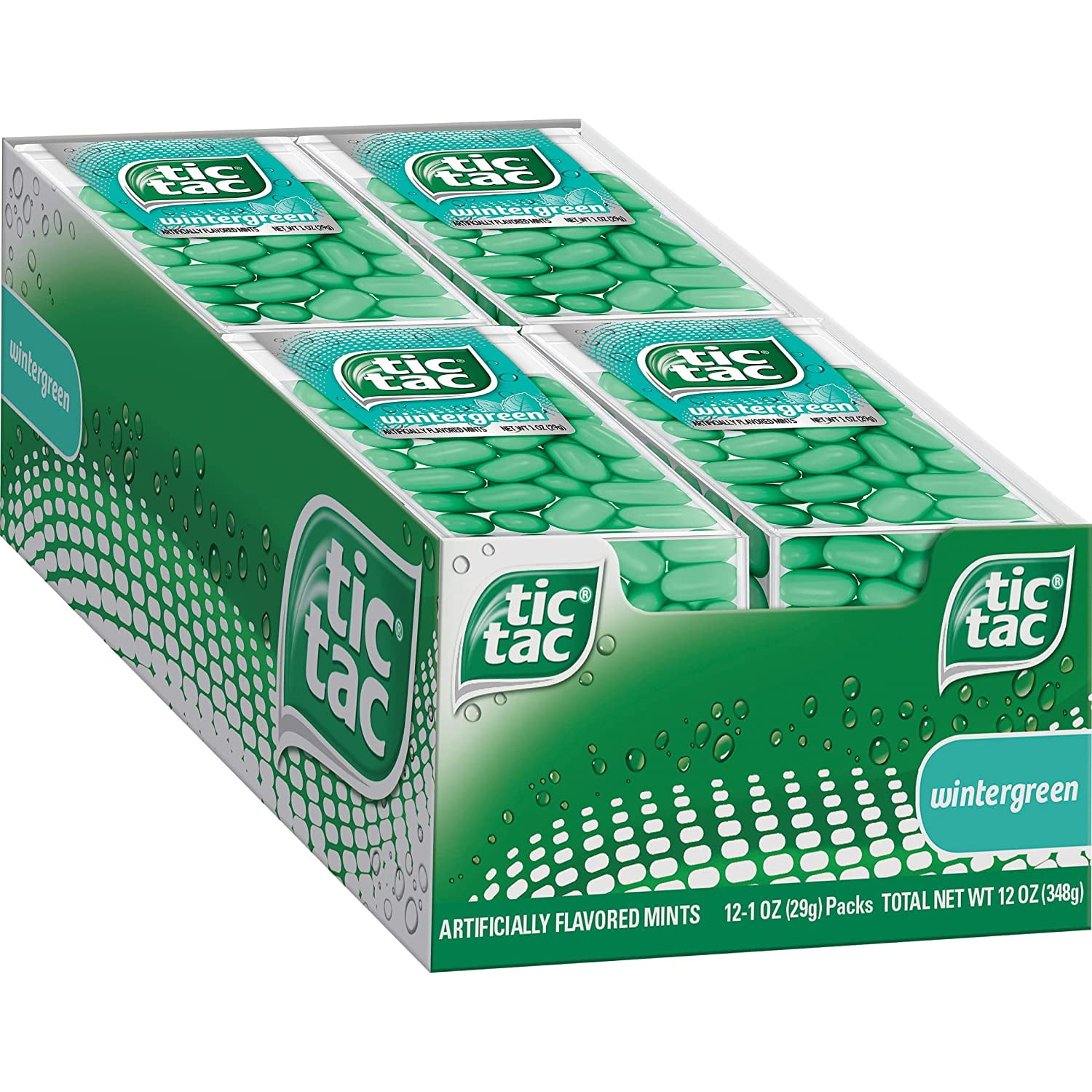 Tic Tac Fresh Breath Mints, Wintergreen, Bulk Hard Candy Mints, 1 oz Singles, 12 Count