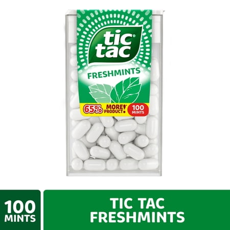 Tic Tac Freshmints, On-the-Go Breath Mints, Pocket-Sized Mints, 100 Pieces, 1.7 oz Single Pack