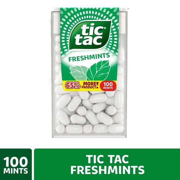 Tic Tac Freshmints, On-the-Go Breath Mints, Pocket-Sized Mints, 100 pieces, 1.7 oz Single Pack