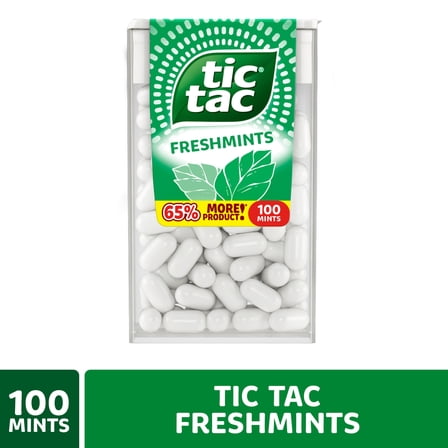 Tic Tac Freshmints, On-the-Go Breath Mints, Pocket-Sized Mints, 100 pieces, 1.7 oz Single Pack