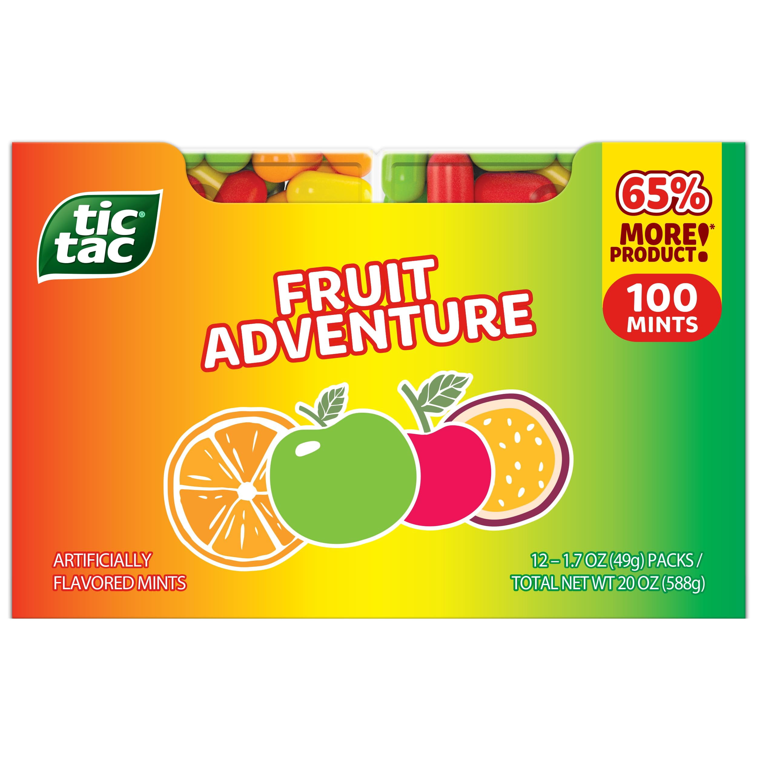 Tic Tac Fruit Adventure MFF30 Mints, Bulk 12 Pack, On-The-Go