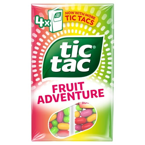Tic Tac Fruit Adventure Mini Sweets Multipack 4 x 18g, British Import (Pack of 6)