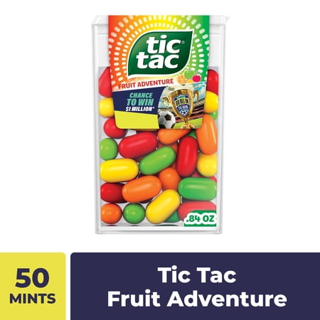 Tic Tac Fruit Adventure, On-the-Go Pocket-Sized Mints, 50 pieces, 0.84 oz Single Pack