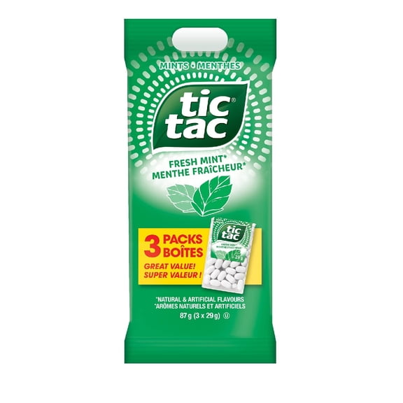 TIC TAC Mints, Fresh Mint, Mint Candy, 29g Singles, 3 Count Candy Mint Sleeve
