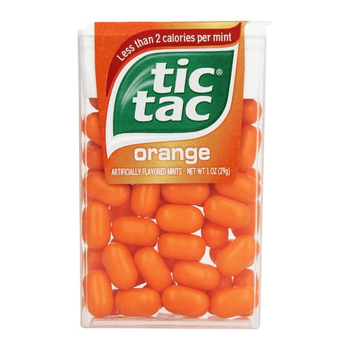 Tic Tac Mints, Orange, Bulk Hard Candy Mints, Perfect Easter Basket Stuffers for Kids, 1 oz Singles, 12 Count