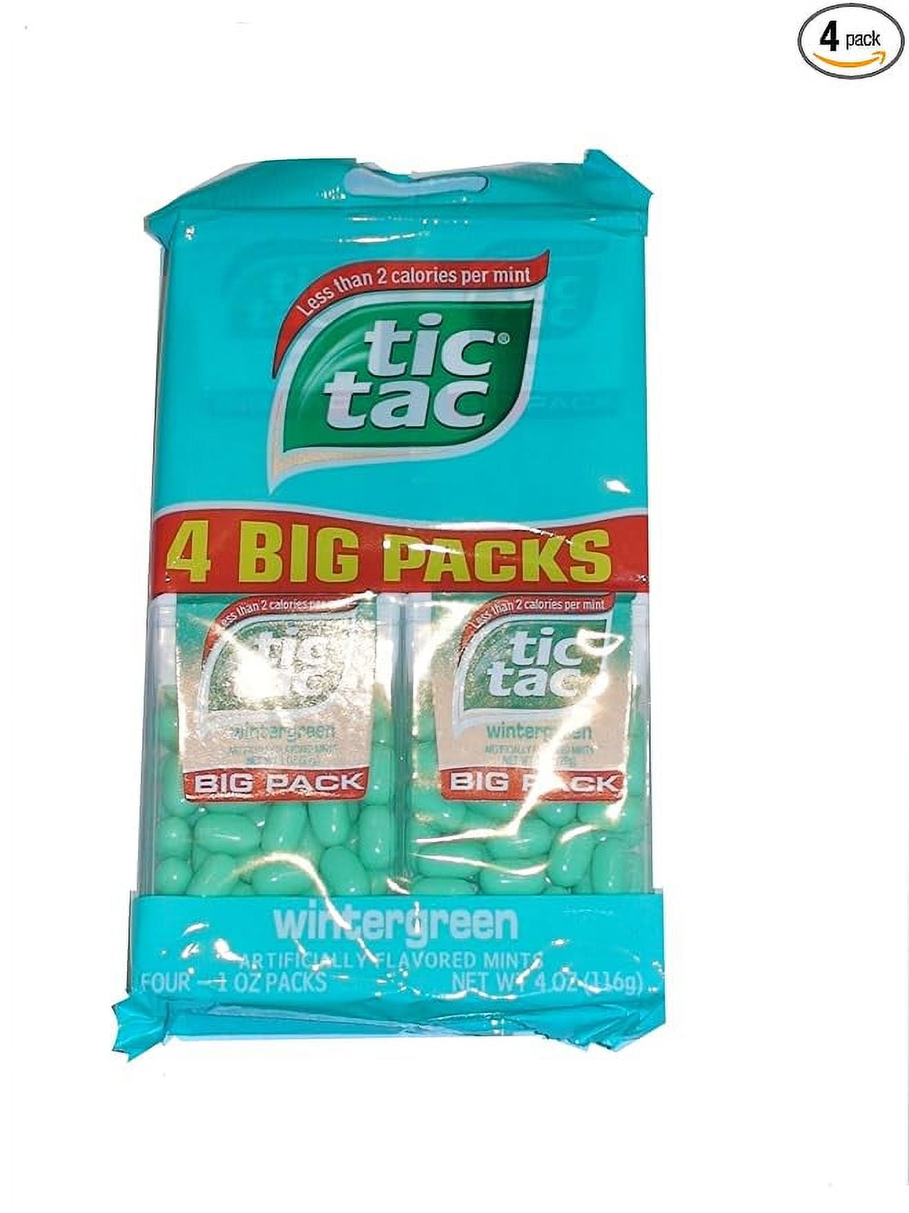 Tic Tac Mints Wintergreen Flavor Low Calorie Mints 4 Packs of 1 oz