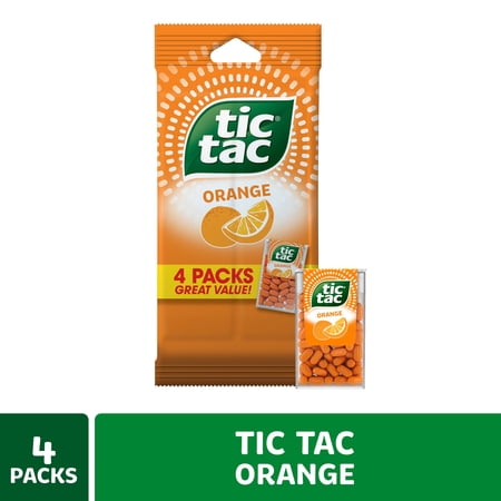 Tic Tac Orange, On-the-Go Pocket-Sized Mints, 4 Count Multipack, 1 oz Each