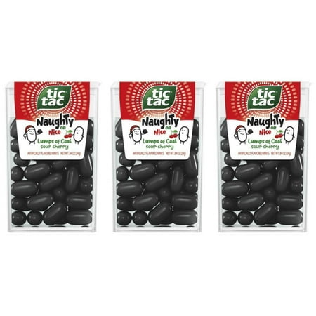 Tic Tac, Sour Cherry Mints, Naughty Or Nice Lumps Of Coal, 0.84 oz, 3 pack