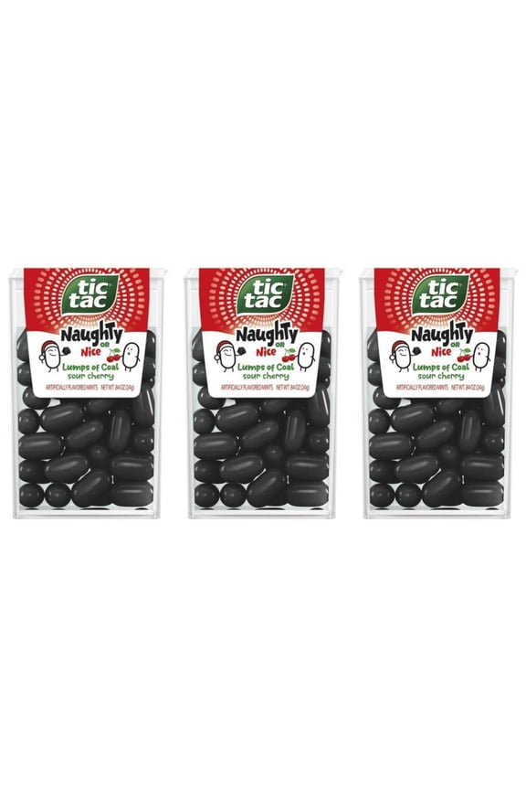 , Sour Cherry Mints, Naughty Or Nice Lumps Of Coal, 0.84 oz, 3 pack