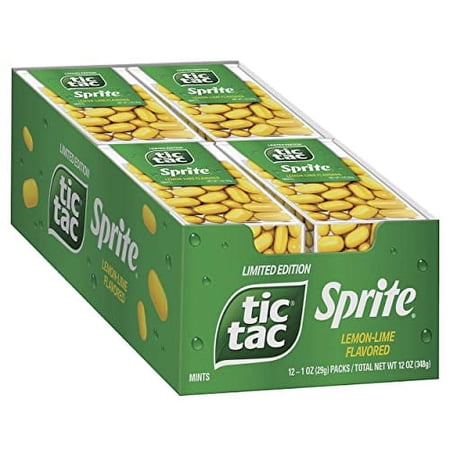 Tic Tac, Sprite Lemon-Lime-Flavored, On-The-Go Refreshment, 1 oz Each, Bulk 12 Pack
