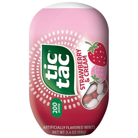 Tic Tac Strawberry & Cream, On-the-Go Pocket-Sized Mints, 200 pieces, 3.4 oz Bottle Pack