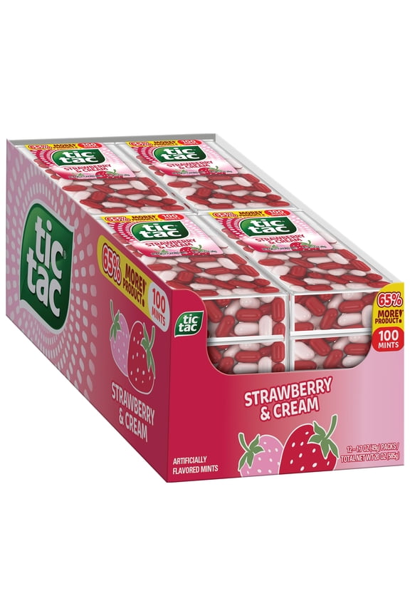 Strawberry & Cream Mints, Bulk 12 Pack, On-The-Go Refreshment, 1.7 oz Each