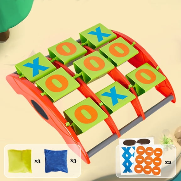 Tic Tac Toe Bean Bag Toss Game for Yard, Target Board Game Set for Beginners, Durable Interactive Lawn Pitching Toys for Outdoor Backyard PartyA