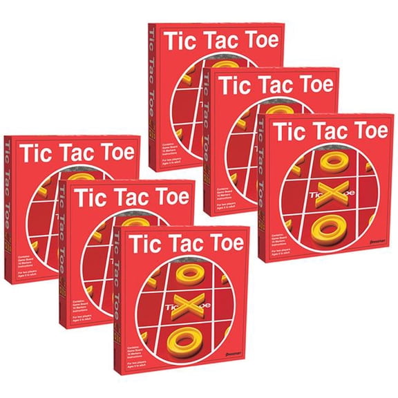 Tic Tac Toe Board Game, Multi Color - Case of 6