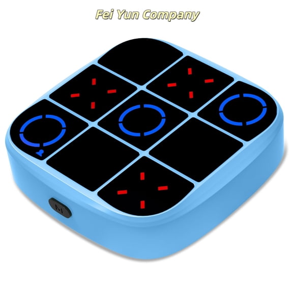 Tic-Tac-Toe Bolt Game, 4-in-1 Handheld Puzzle Games Console, Electronic Tic-Tac-Toe Game for Educational and Memory Growth, Portable Travel Games for Car Ride, Board Games for Kids and Adults (Blue)