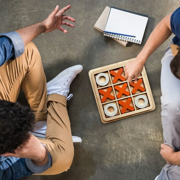 Tic Tac Toe Game under $5! Bzdzmqm Noughts And Crosses Game,Wooden Tic Tac Toe Board Forkids,Educational Travel Board Games,Family Party Indoor PlayingToys