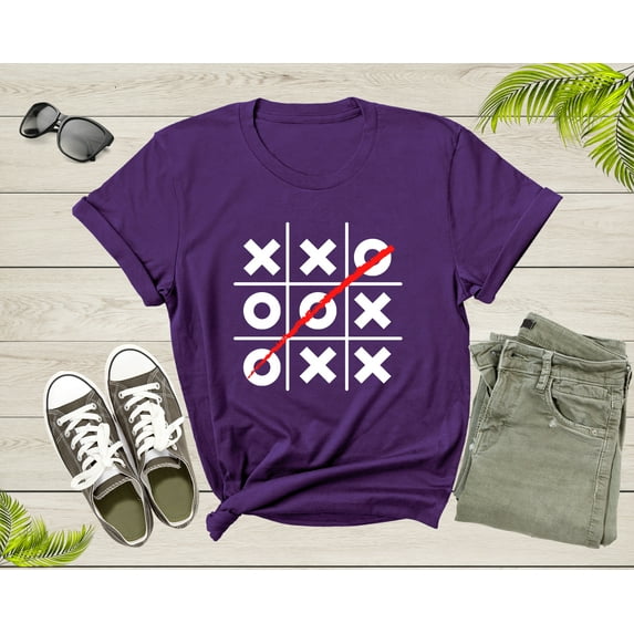 Tic Tac Toe Game Three in Row Traditional Kids Puzzle Game T-Shirt Cool Game Lover Gift T Shirt for Men Women Kids Boys Girls Teens Tshirt