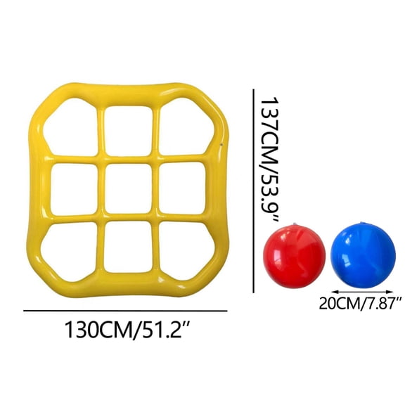 Tic Tac Toe Giant Floating Pool Game Set with 10 Balls Inflatable Water Float for Adults Outdoor Beach Yard Party Games