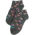 thumbnail image 1 of Tic Tac Toe Girls Ankle Socks 31832-XX-Large (black hearts), 1 of 3