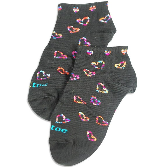 Tic Tac Toe Girls Ankle Socks 31832-XX-Large (black hearts)