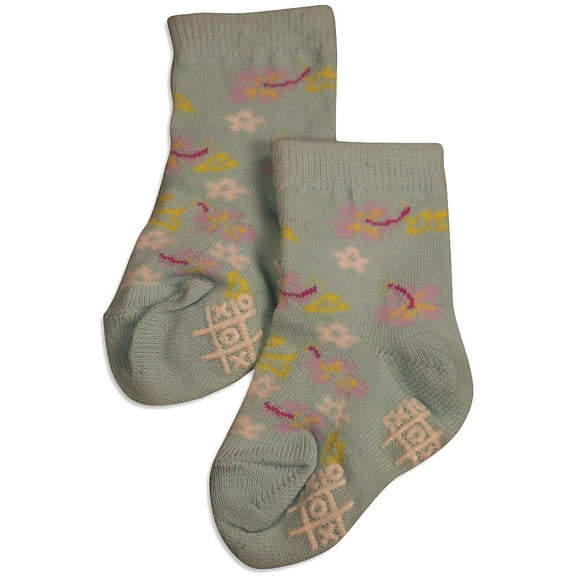 Tic Tac Toe Girls Ankle Socks 31857-X-Small (blue flowers)