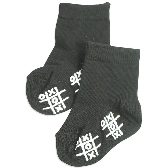 Tic Tac Toe - Little Girls' Anklet Sock 31804-X-Small (black)