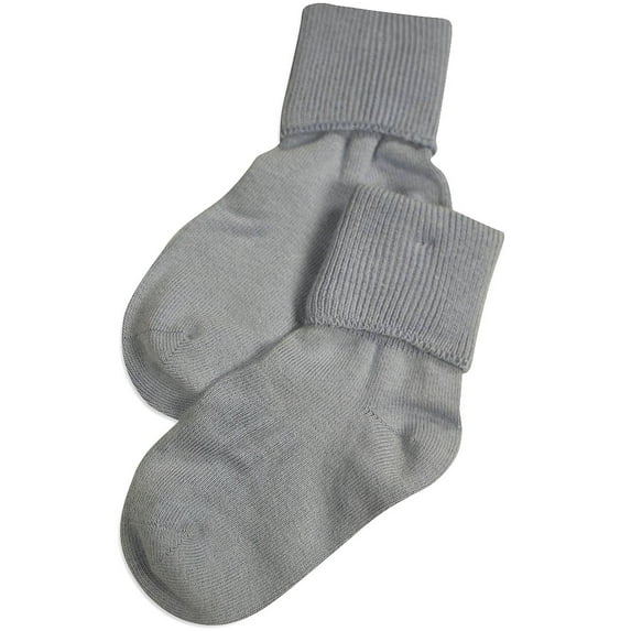 Tic Tac Toe - Little Girls' Turn Cuff Socks 31777-Medium (blue)