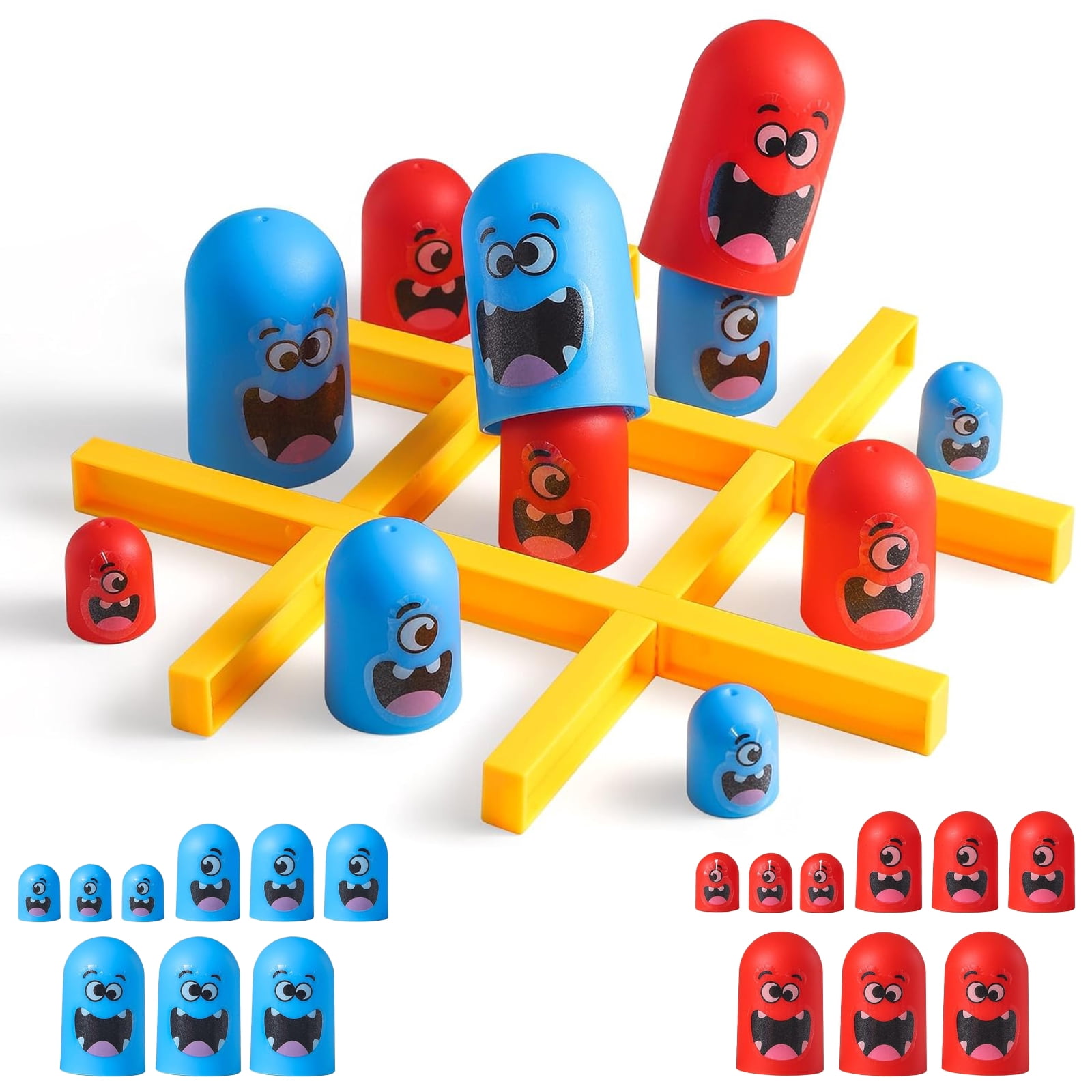 Tic Tac Toe Strategic Board Game for 3 4 5 6 7 Kids Party Tabletop Games for 3+, Strategy Head to Head Games for 3-12 Year Old,Friendly Educational Board Game