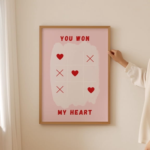 Tic Tac Toe Wall Art Love Kitchen Home Decor Unframed Paper Print