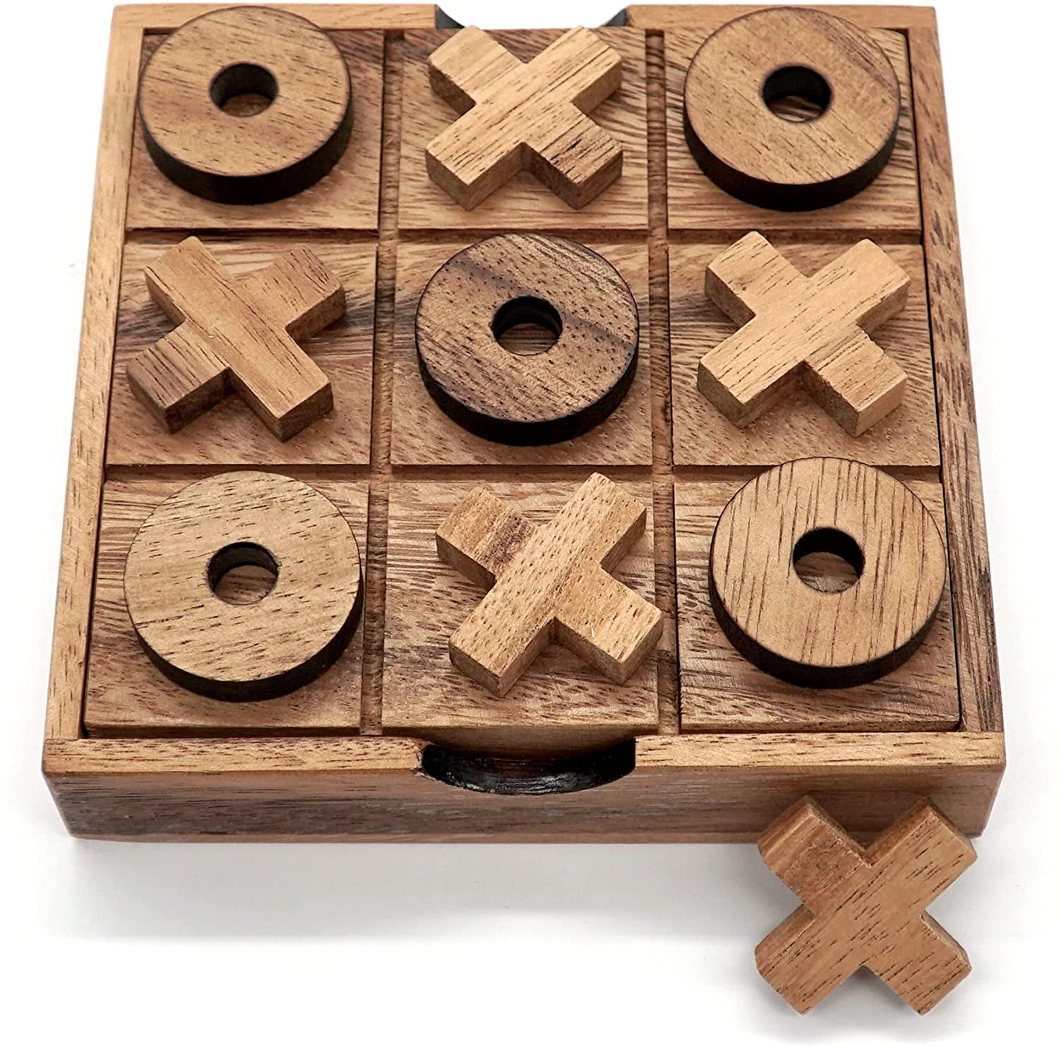 BSIRI Wooden Tic Tac Toe-Coffee Table Decor, Brain Teaser Puzzles for  Adults, Unique Gifts for Kids, Classic Board Games for Adults and Family