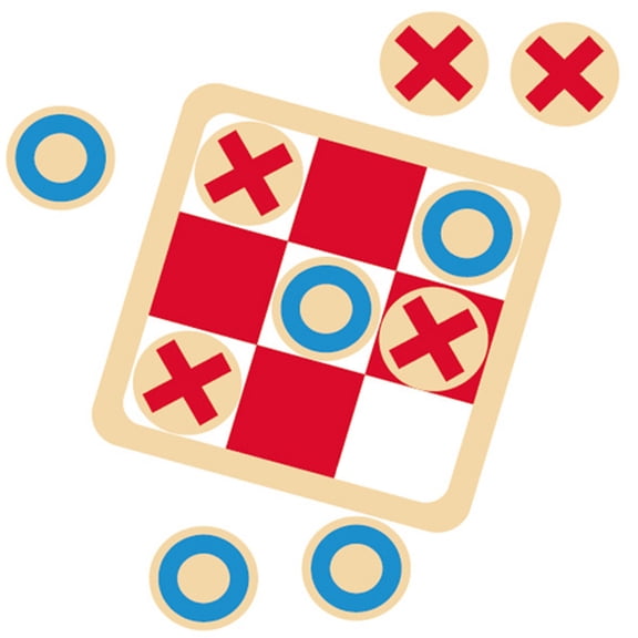 Tic Tac Toe Wooden Board Game, Secure-Fitting Interactive Travel Set, Creative Entertainment