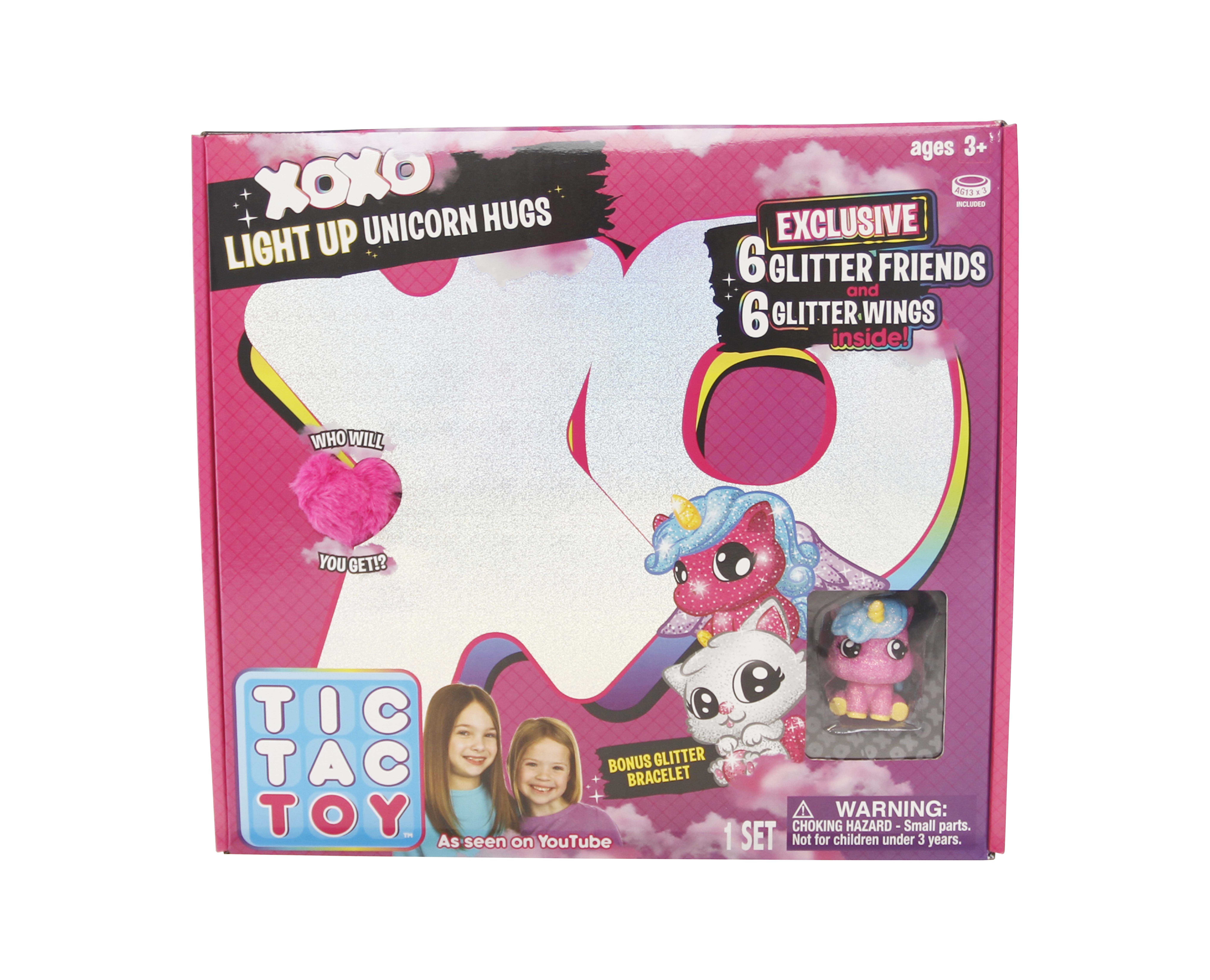 Tic Tac Toy XOXO Light Up Pink Unicorn Hugs & Glitter Friends - image 1 of 4