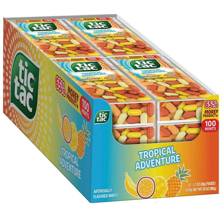 Tic Tac Tropical Adventure Fruit Flavored Mints, Bulk 12 Pack, On