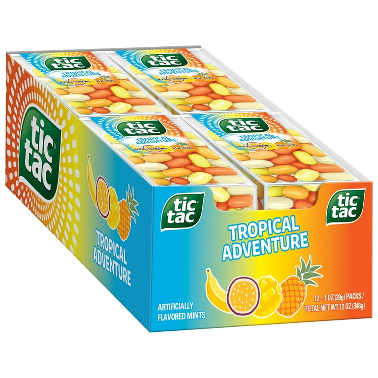 Tic Tac Tropical Adventure Fruit Flavored Mints, Bulk 12 Pack, 1