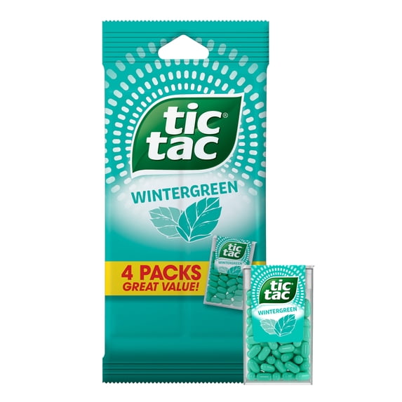 Tic Tac Wintergreen, On-the-Go Breath Mints, Pocket-Sized Mints, 4 Count Multipack, 1 oz Each