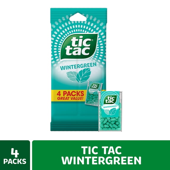 Tic Tac Wintergreen, On-the-Go Breath Mints, Pocket-Sized Mints, 4 Count Multipack, 1 oz Each