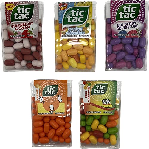 Tic Tacs Pack of 5 y Flavors Includes Orange Tic Tac, Tic Tac , Berry