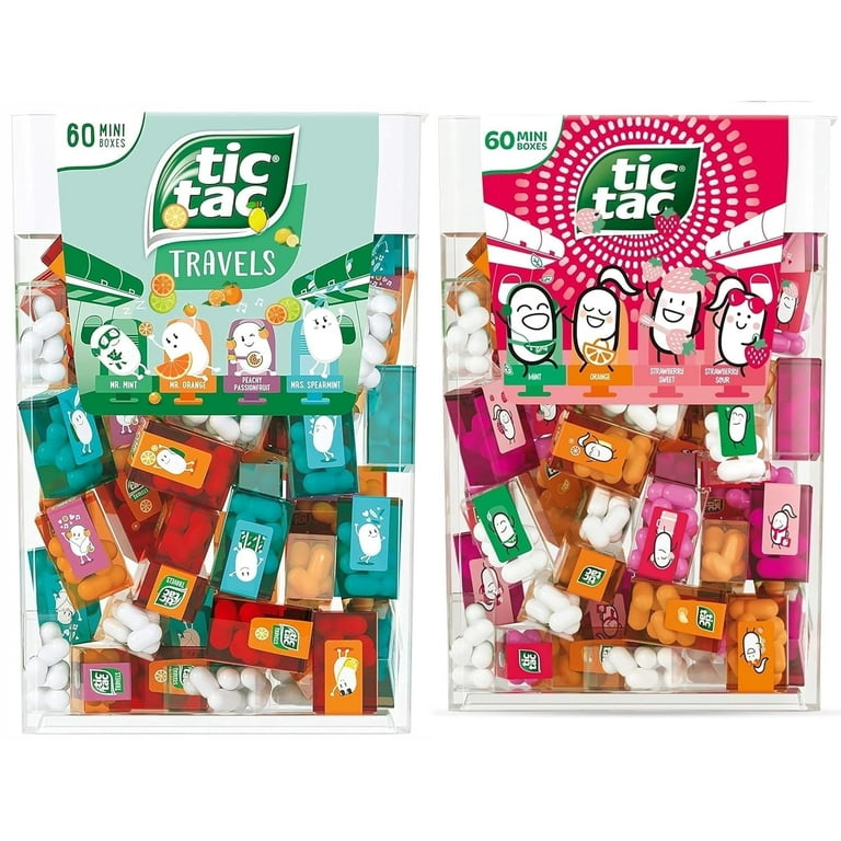Tic Tacs Travels Mini Packs Individual Flavor Packets, Strawberry