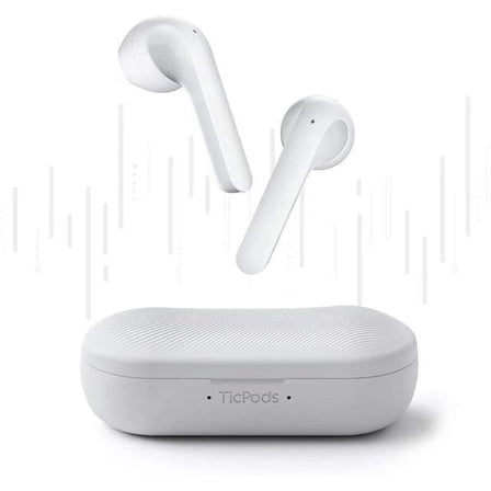 TicPods 2 Pro True Wireless Earbuds TWS Earbud Bluetooth 5.0 Earphones with Dual-Mic Semi-in-Ear Voice Assistant Head Gesture Touch Controls Quick-Commands IPX4 Waterproof 20H Battery, Ice