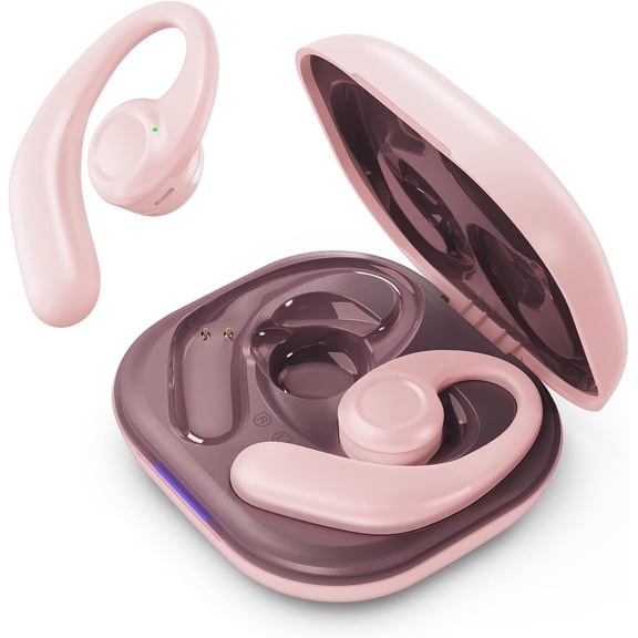 Tical Open Ear Bluetooth Headphones, IPX7 Waterproof 60H Playtime Wireless Earbuds for Running & Workout, CT11 Pink