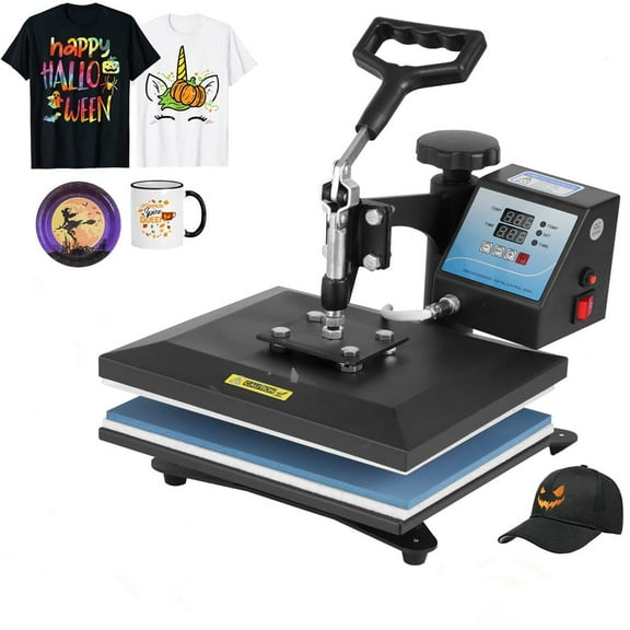 Ticfox 12X10 " Heat Press Dual Digital Heat Press Machine 800W Swing Away Heat Press T-Shirt Sublimation Printer Transfer 360 Degree Rotation for DIY T-Shirts