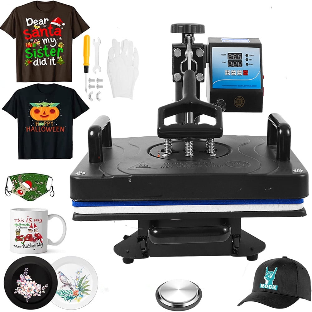  WACTO 8 in 1 Multifunctional Heat Press Machine for DIY  T-Shirts/Hats/Mugs, 12x15 Swing Away with 360° Rotation/Mica  Heating/Knob-Style - Perfect for Heat Transfer Projects : Arts, Crafts &  Sewing