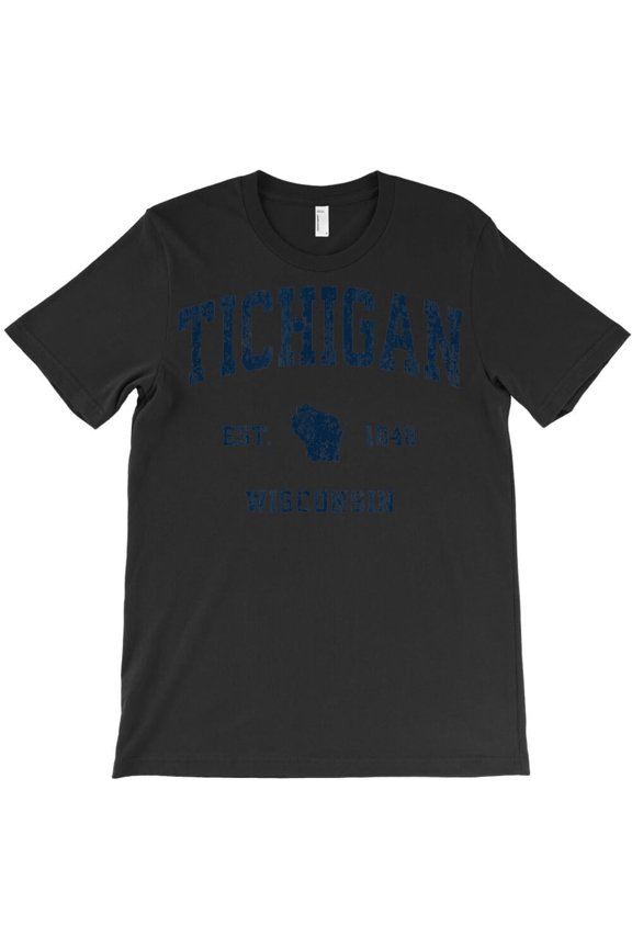 Tichigan Wisconsin WI Funny Vintage Athletic Navy Sports Design H45055 Unisex T-Shirt, Up to 5XL Available