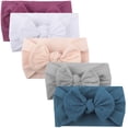 thumbnail image 1 of Ticikt 5 Pack Baby Headbands, Solid Color Big Bow Soft Stretchy Hair Accessories for Infant Princess Dress‑up, 1 of 2