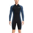 thumbnail image 1 of Ticikt Adult 1.5mm Long Sleeved Wetsuit Neoprene Diving Suit for Snorkeling Swimming Surfing Canoeing,Color:Blue,Size:3XL, 1 of 6