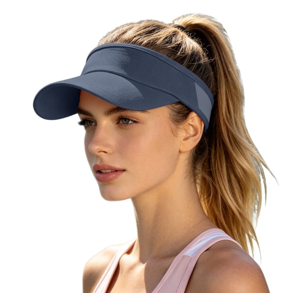 Ticikt Adult's Adjustable Sun Visor Hat, UPF 50+ Lightweight Cap for Sports and Beach,Grey