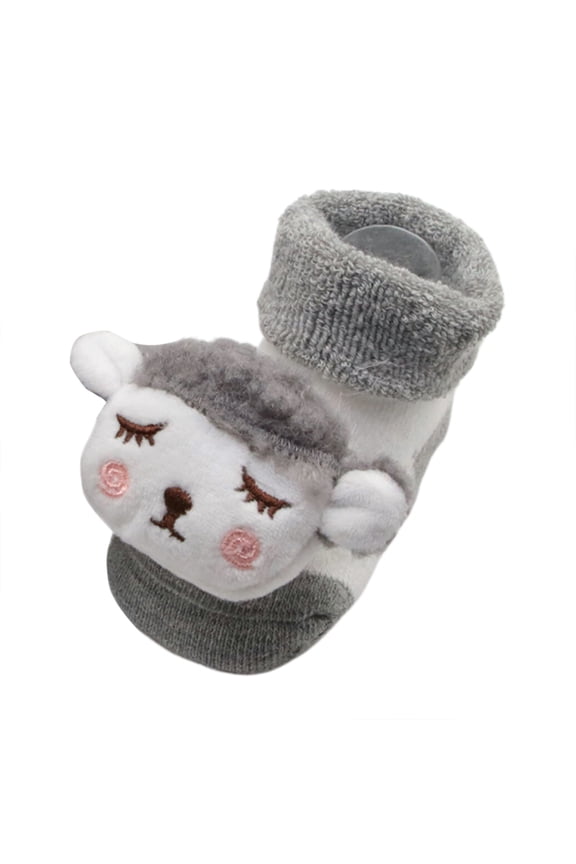 Ticikt Baby Booties New Born Toddler First Walkers Non- Stay On Boots Crib Shoes Sock Warm Knit Booties,Color:Dark Gray