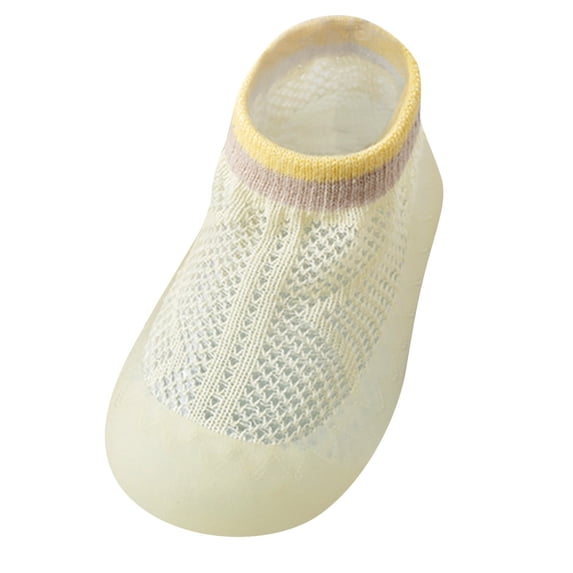 Ticikt Baby Booties New Born Toddler First Walkers Non- Stay On Boots Crib Shoes Sock Warm Knit Booties,Color:Yellow