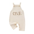 thumbnail image 1 of Ticikt Baby Boy Girl Birthday Clothes Knitted Embroidery One Two Letter Romper Jumpsuit Cake Smash Bodysuit Outfit,Color:White,Size:6-12 Months, 1 of 6